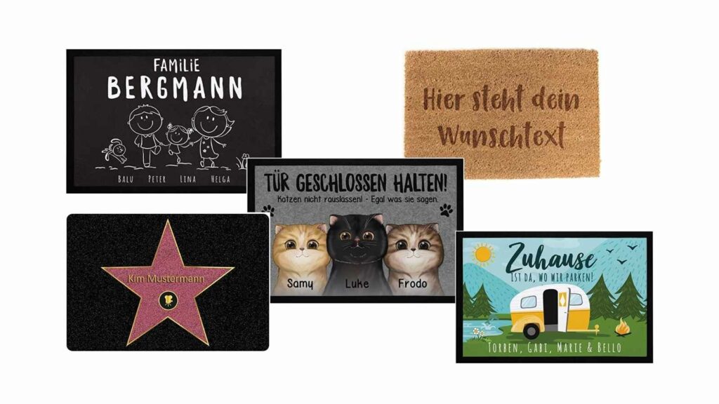 Fußmatte personalisiert: Hier findest du Inspiration